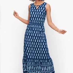 NWT Talbots Jersey Tree Block Print Sleeveless Maxi Dress. Size 1X
